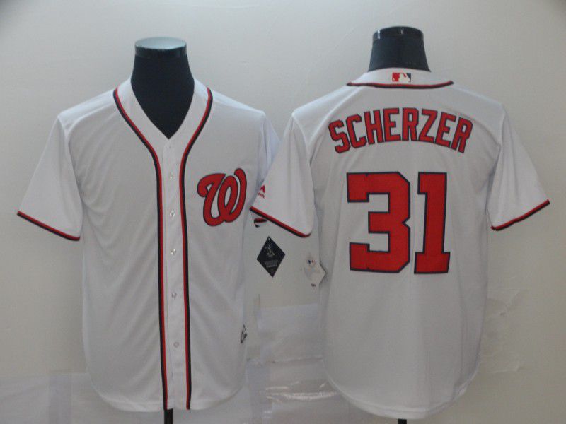 Men Washington Nationals #31 Scherzer White Game MLB Jerseys->brooklyn nets->NBA Jersey